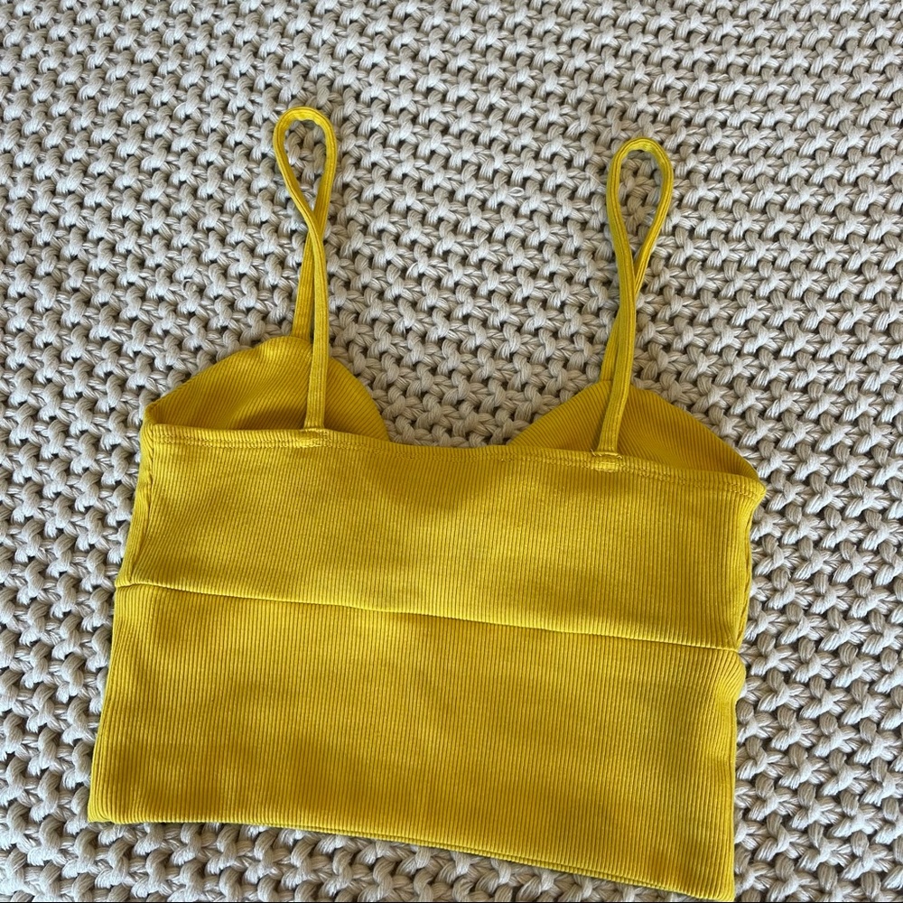 Yellow Twist Front Crop Top - Picture 5 of 6